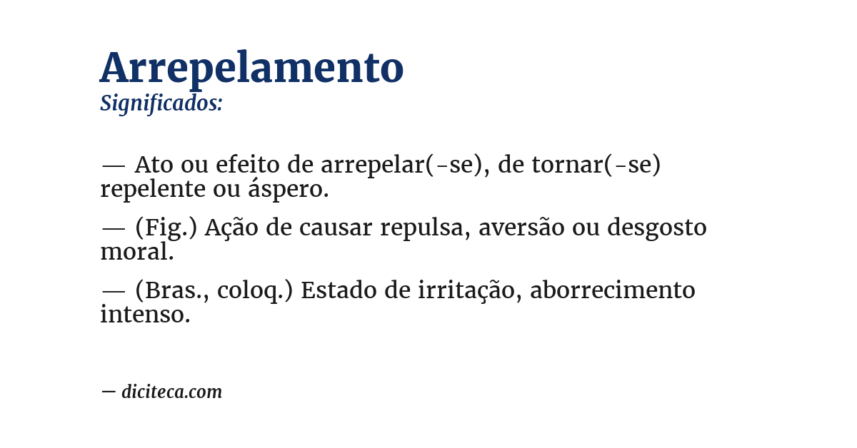 Significado de arrepelamento