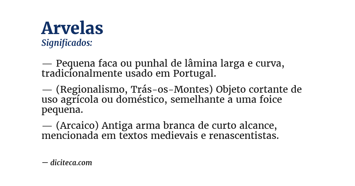 Significado de arvelas