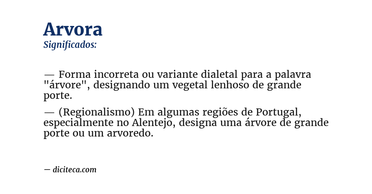 Significado de arvora