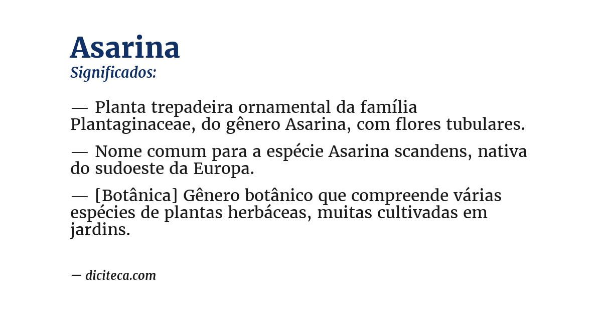 Significado de asarina