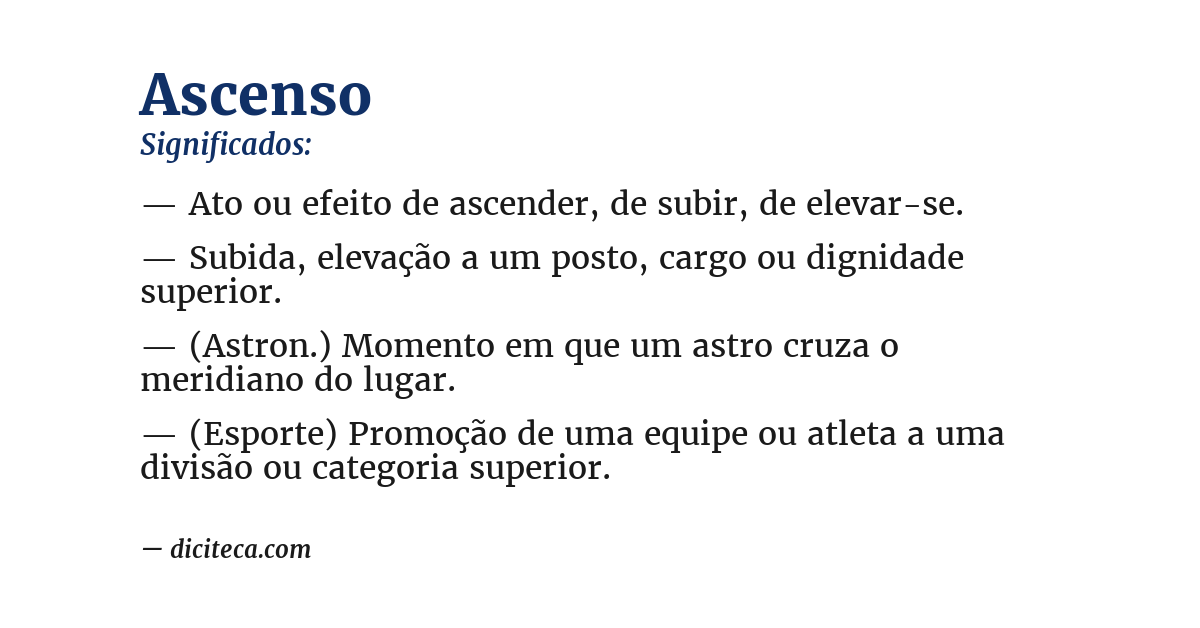 Significado de ascenso