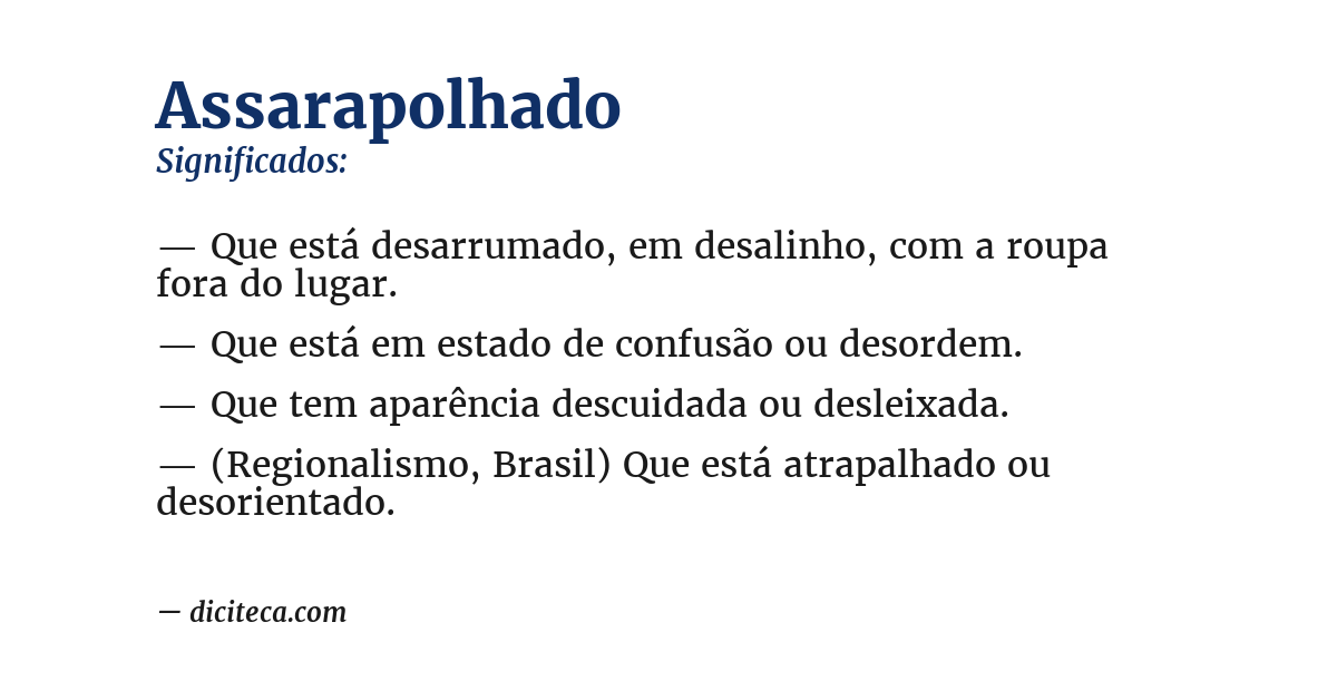 Significado de assarapolhado