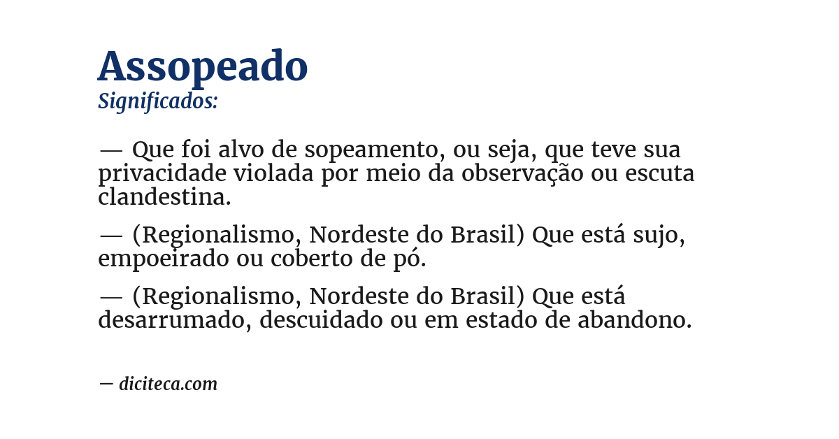 Significado de assopeado