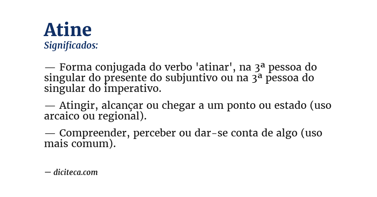 Significado de atine
