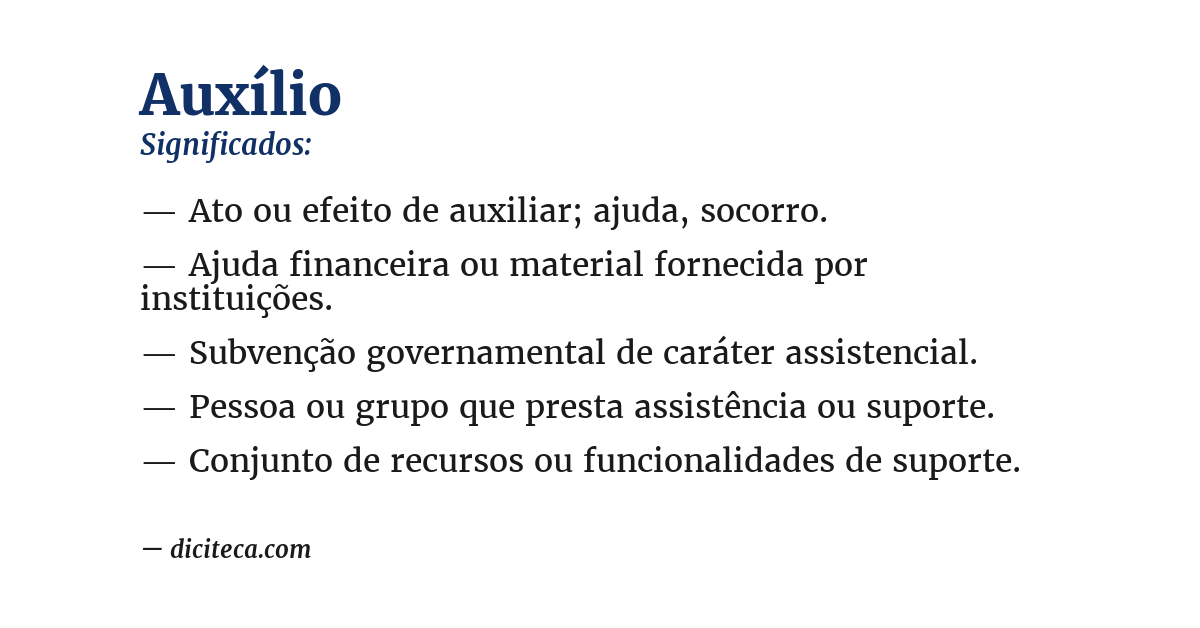 Significado de auxílio
