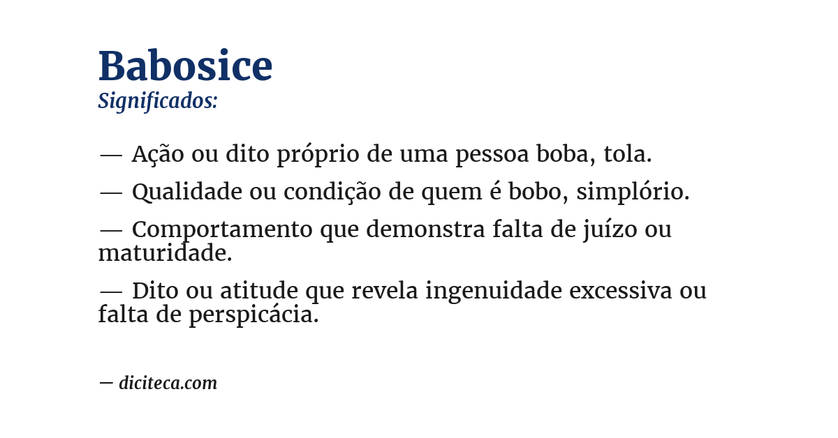 Significado de babosice
