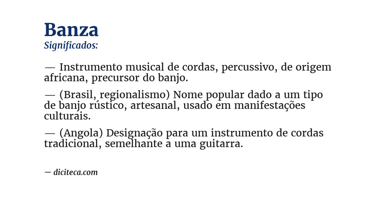 Significado de banza