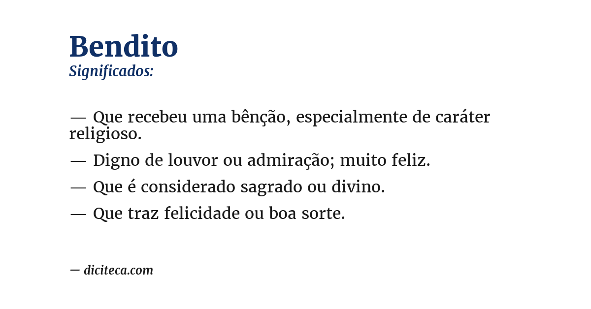 Significado de bendito