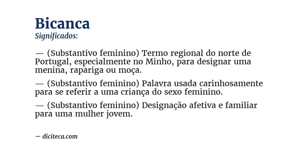 Significado de bicanca