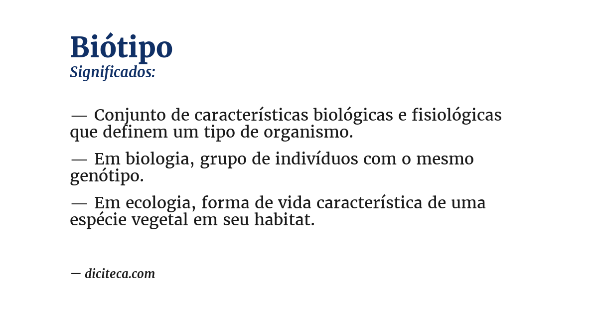 Significado de biótipo