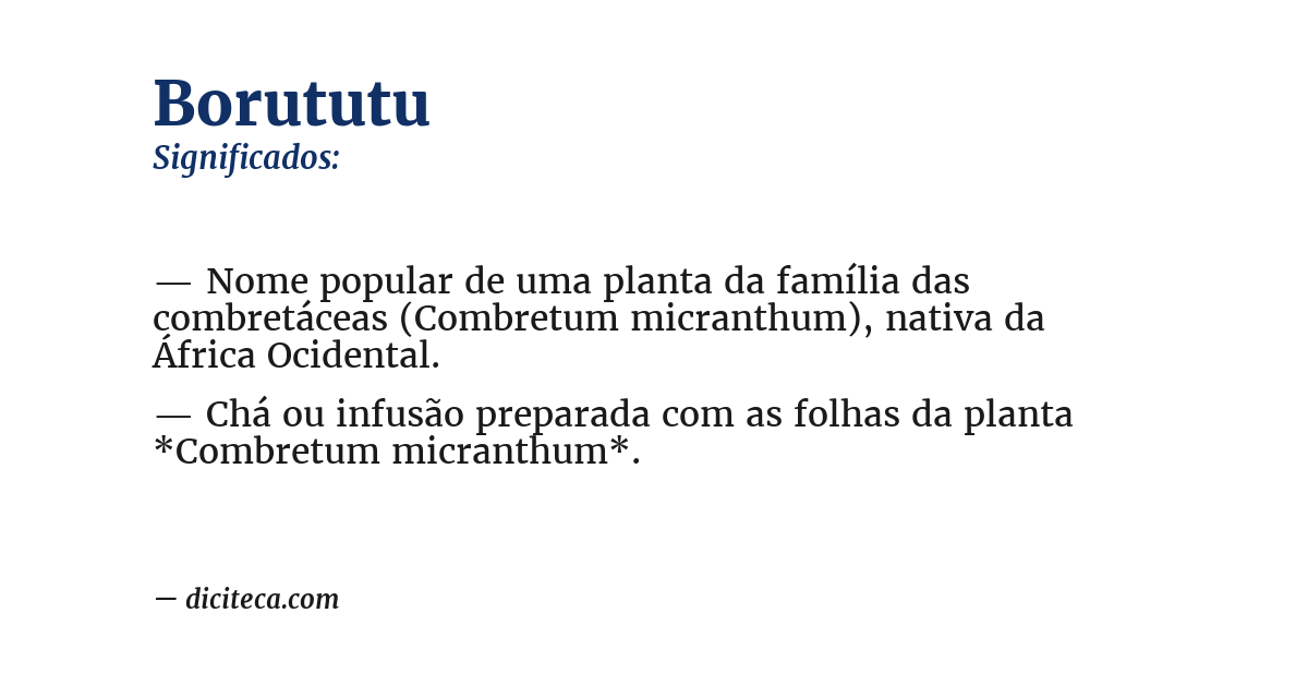 Significado de borututu