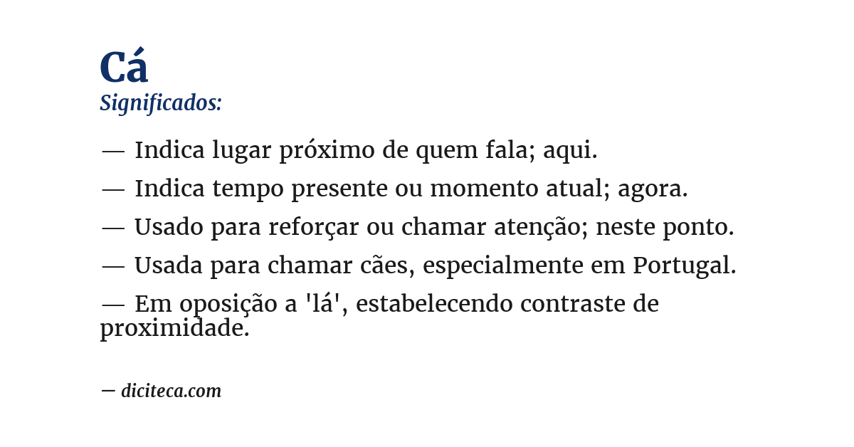 Significado de cá
