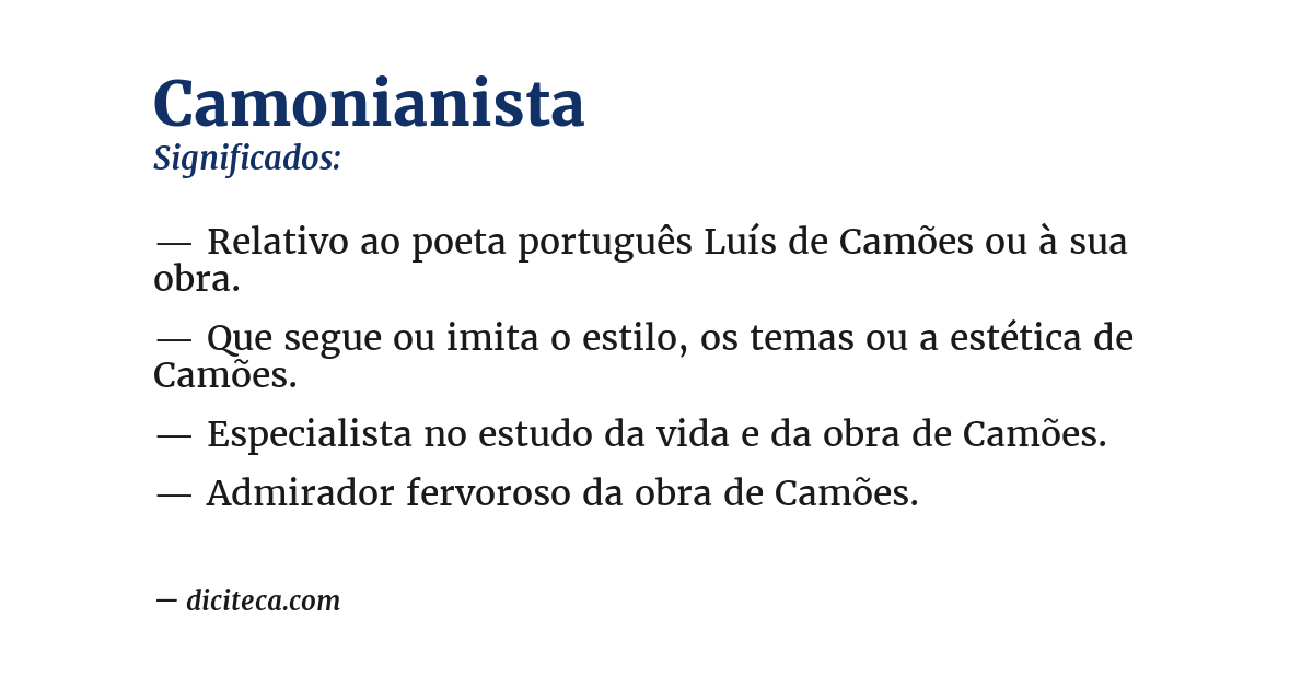 Significado de camonianista