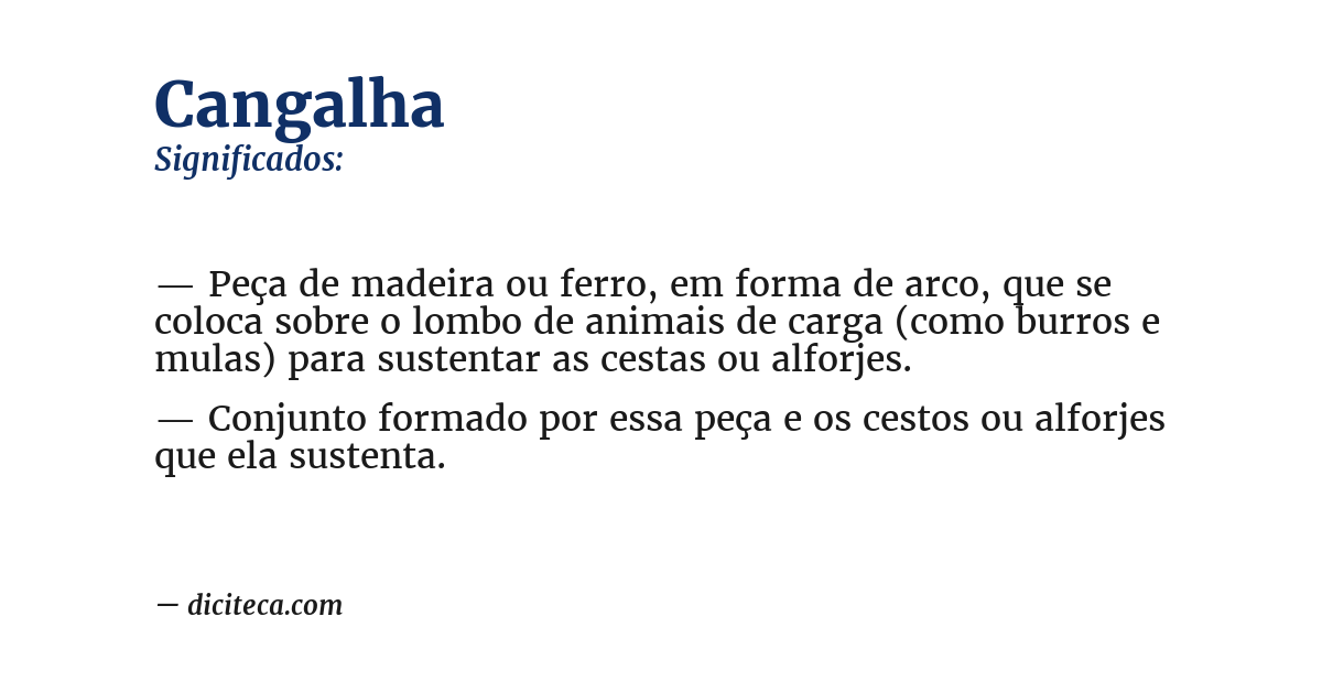Significado de cangalha