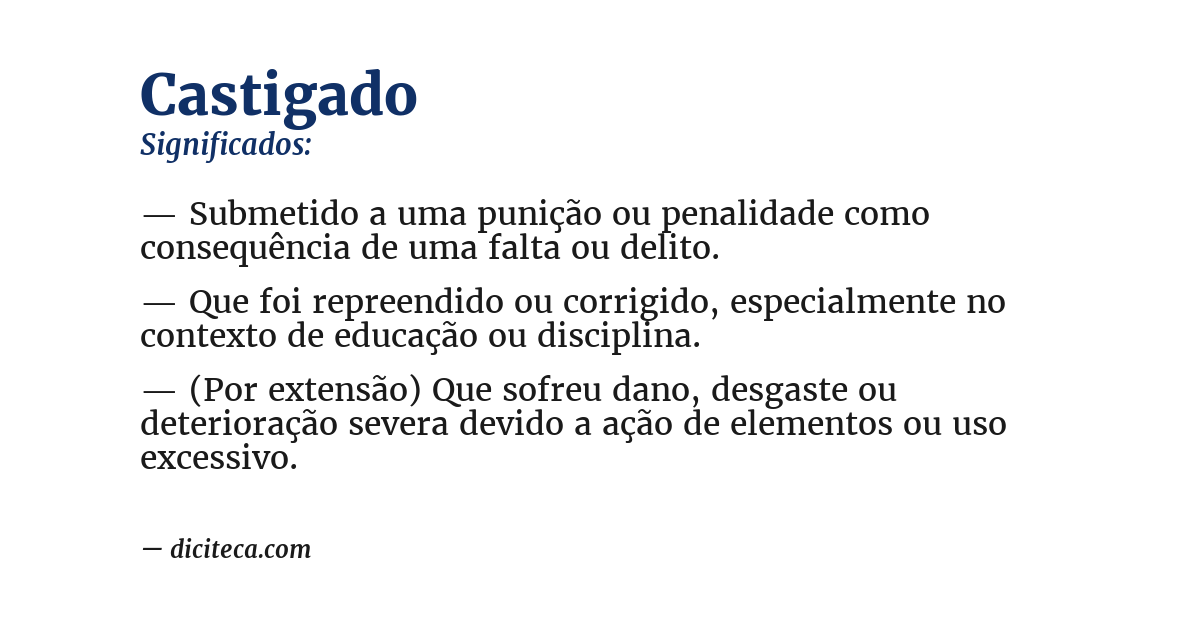 Significado de castigado