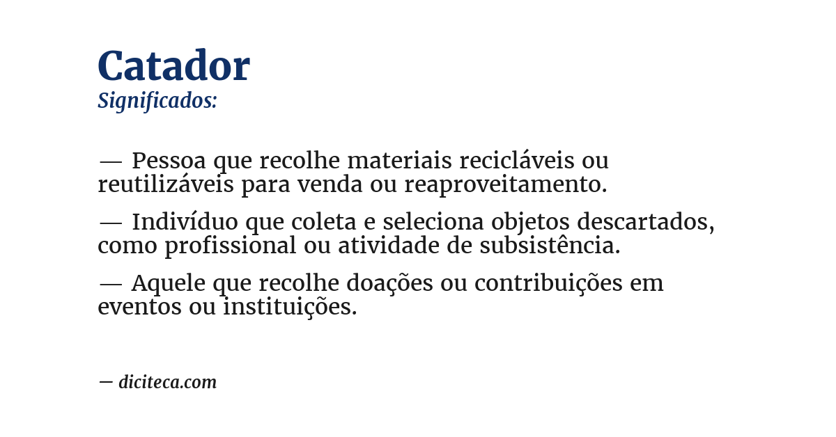Significado de catador