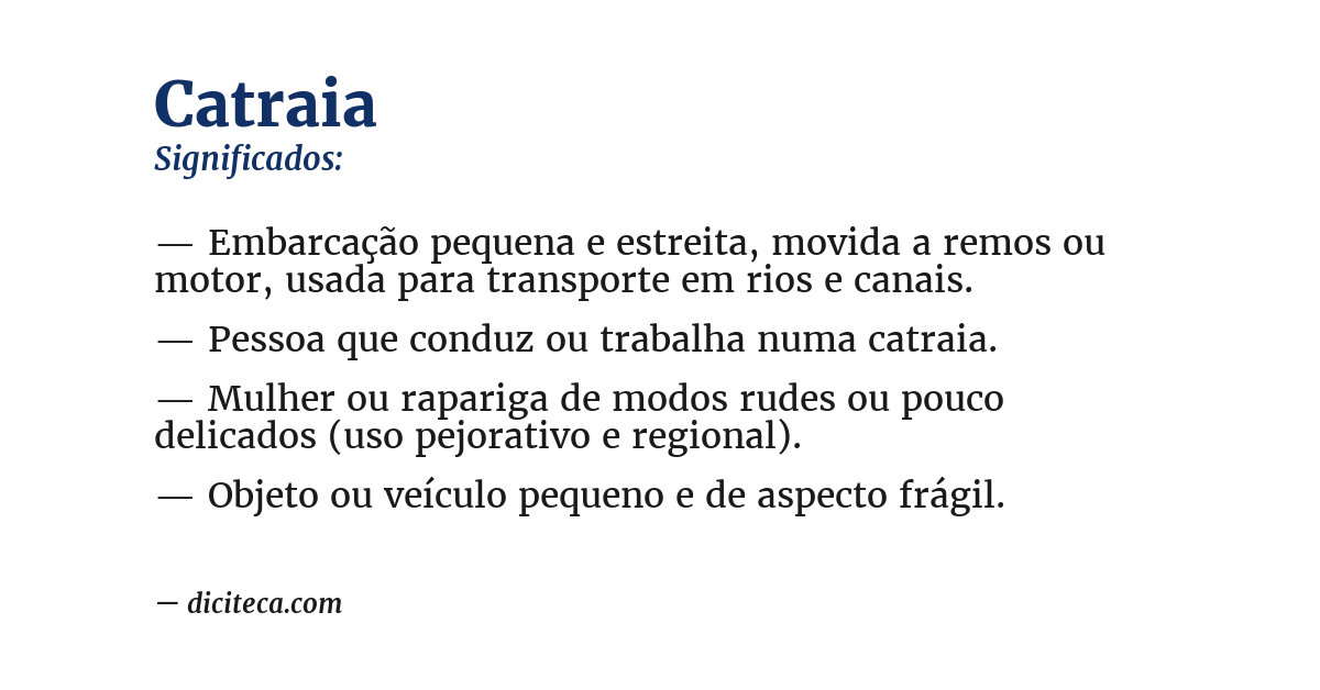 Significado de catraia