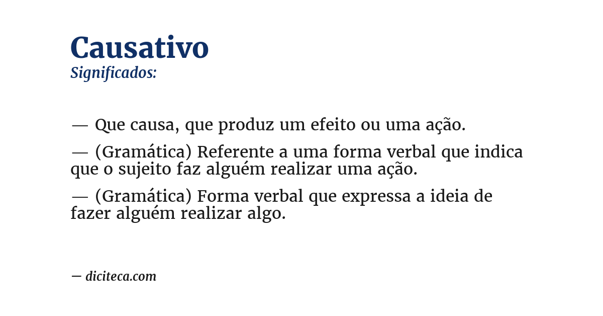 Significado de causativo