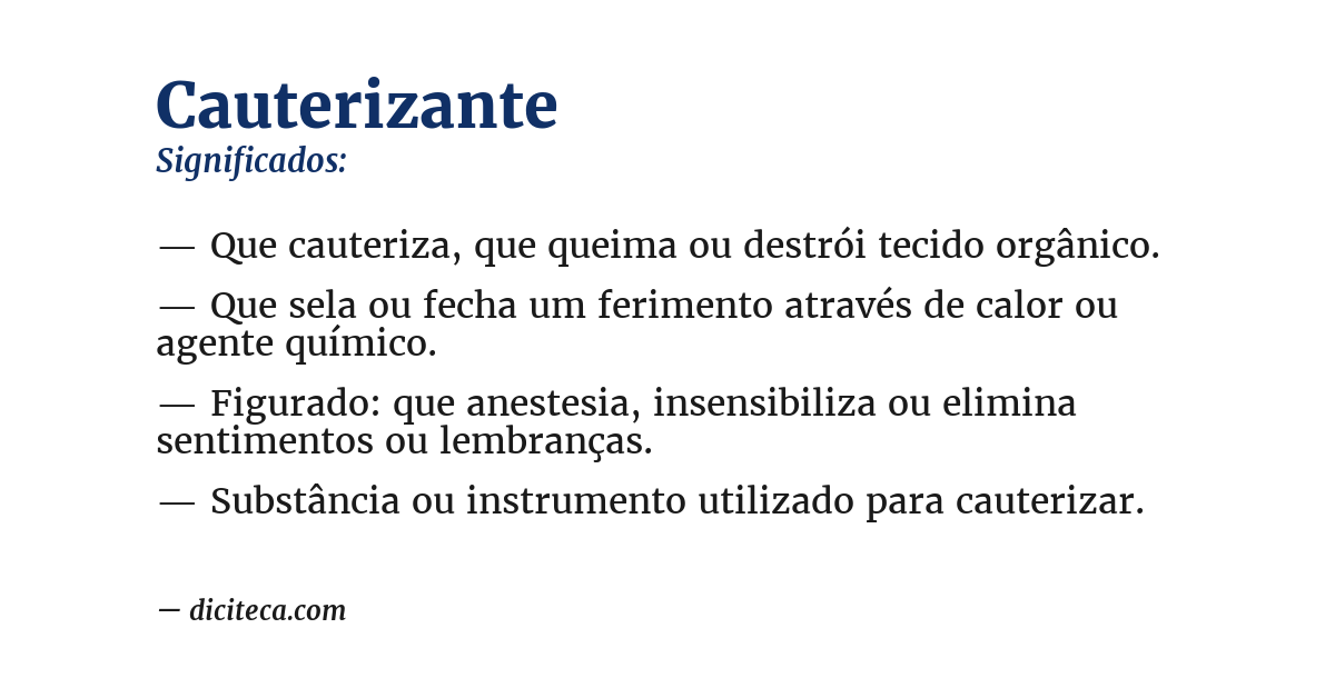 Significado de cauterizante