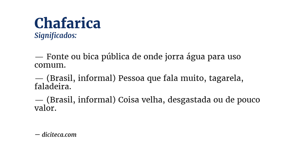 Significado de chafarica