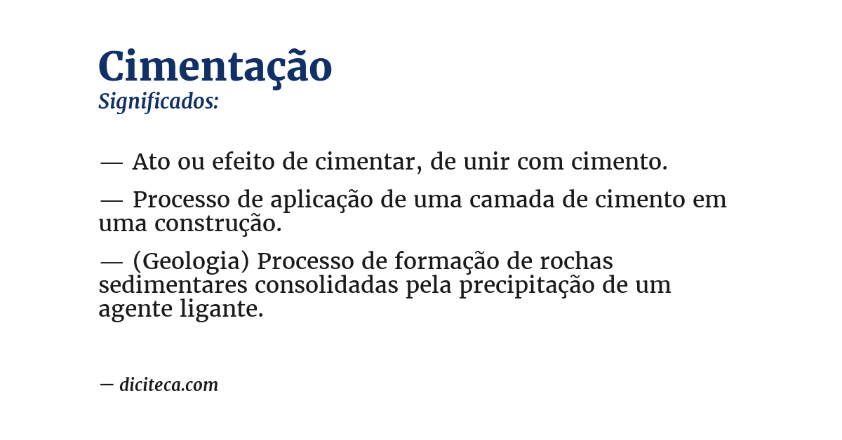 Significado de cimentação