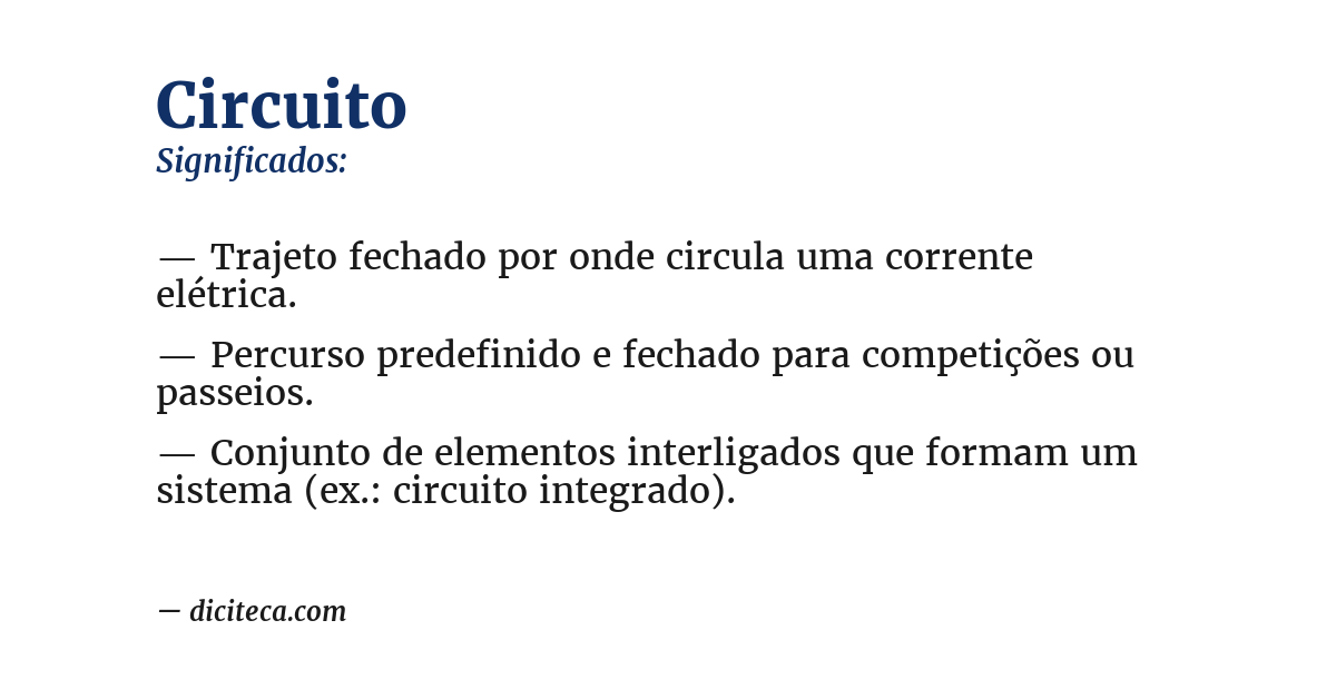 Significado de circuito