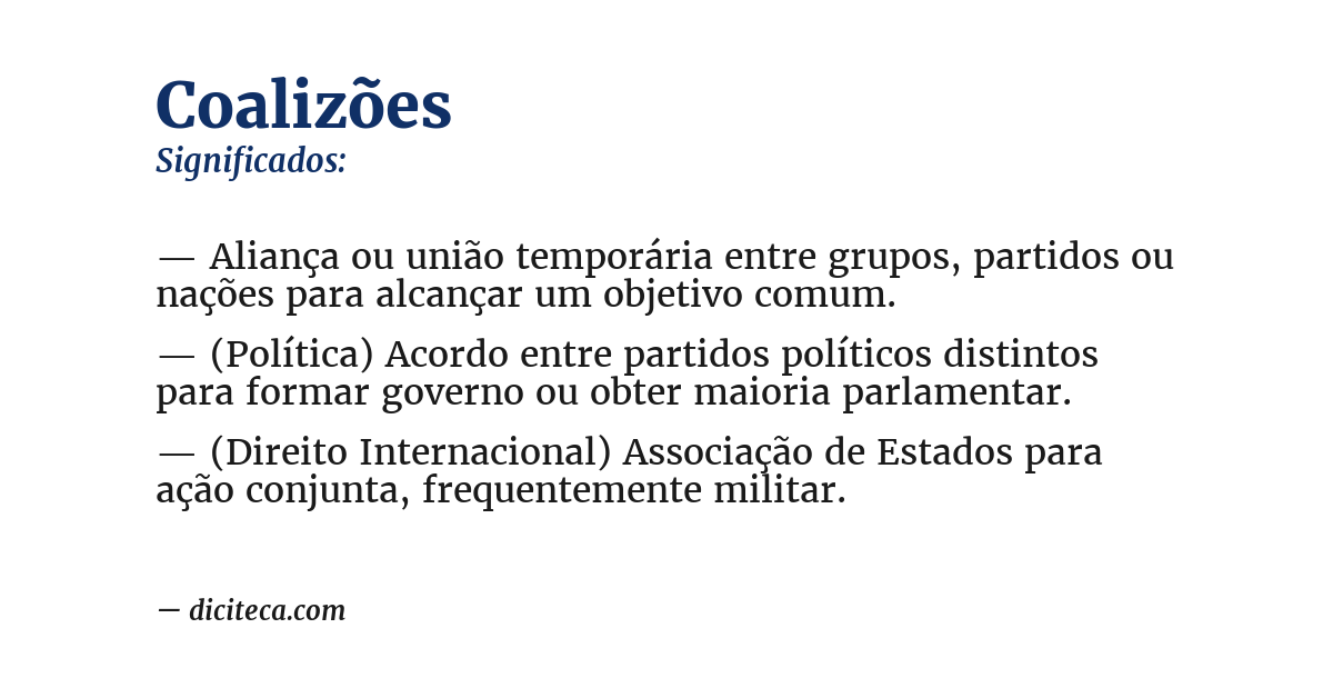 Significado de coalizões