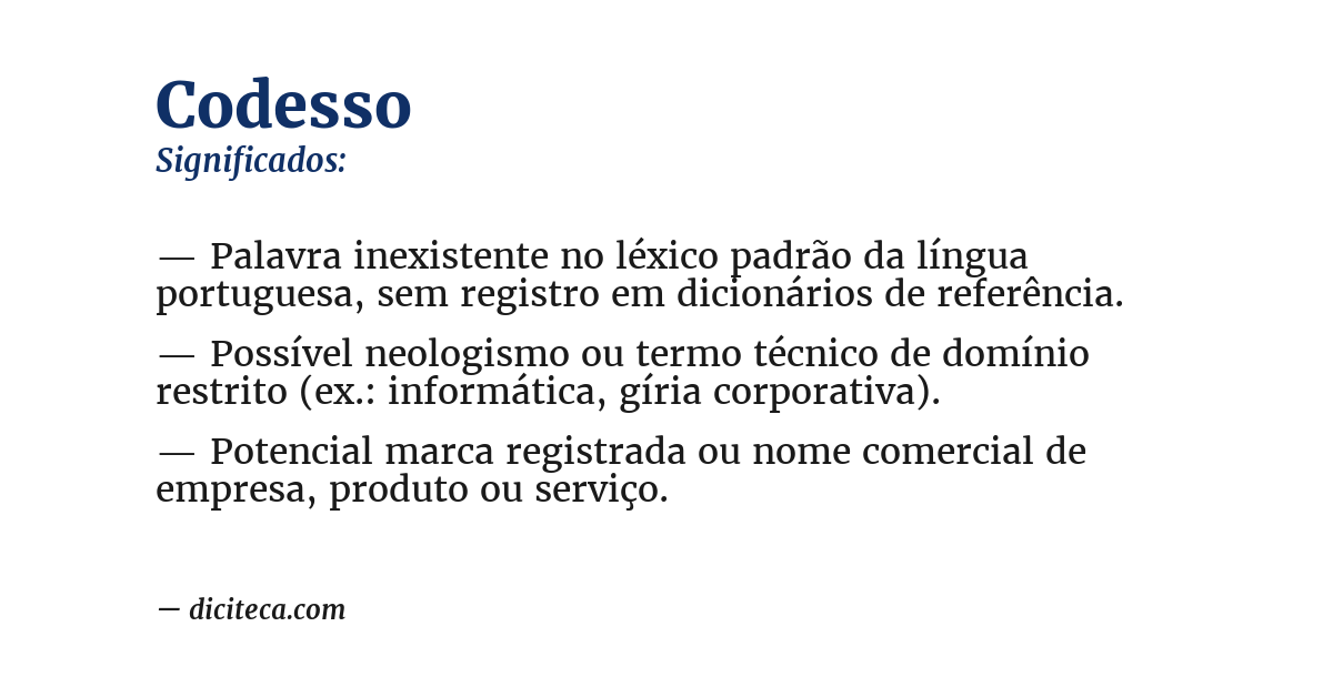 Significado de codesso