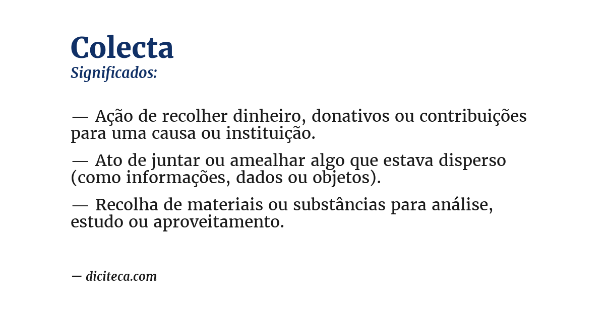 Significado de colecta
