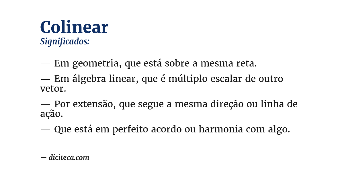 Significado de colinear