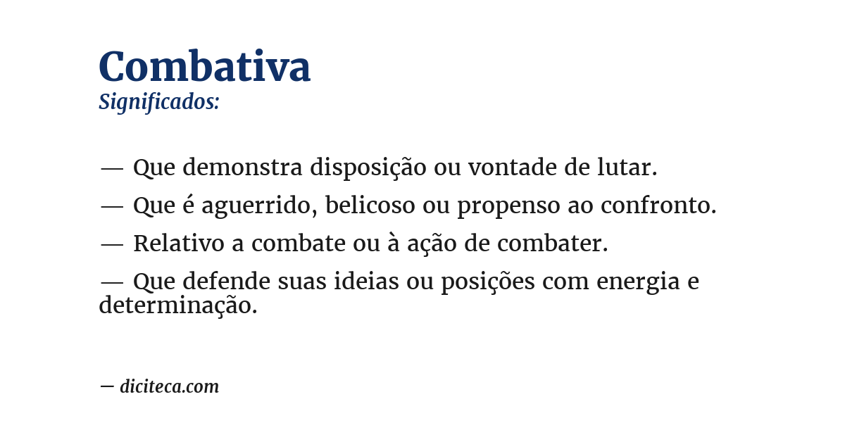 Significado de combativa