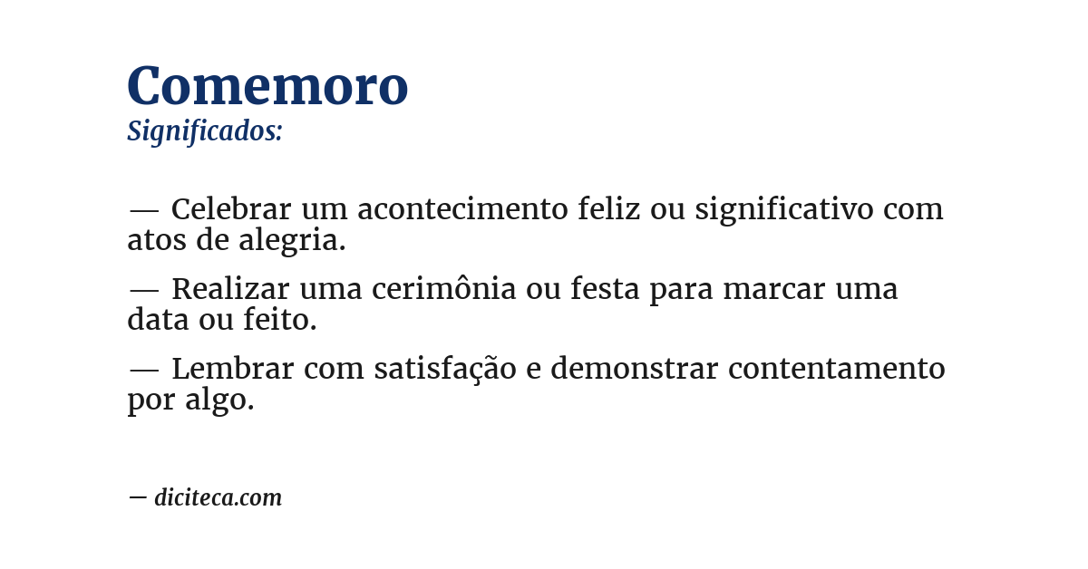Significado de comemoro