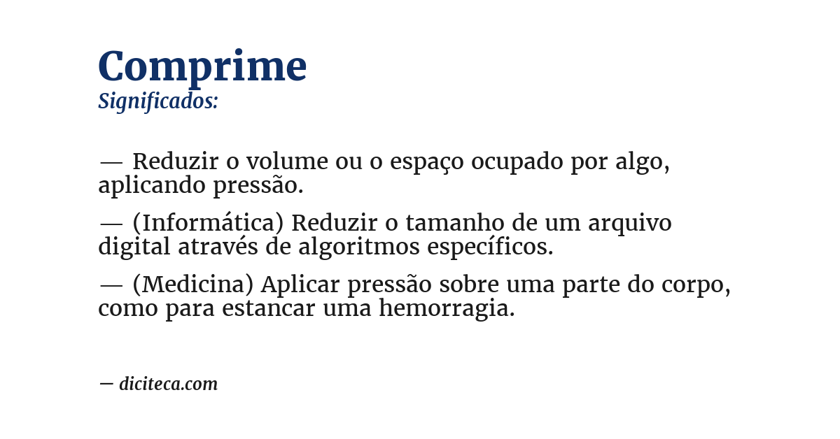 Significado de comprime
