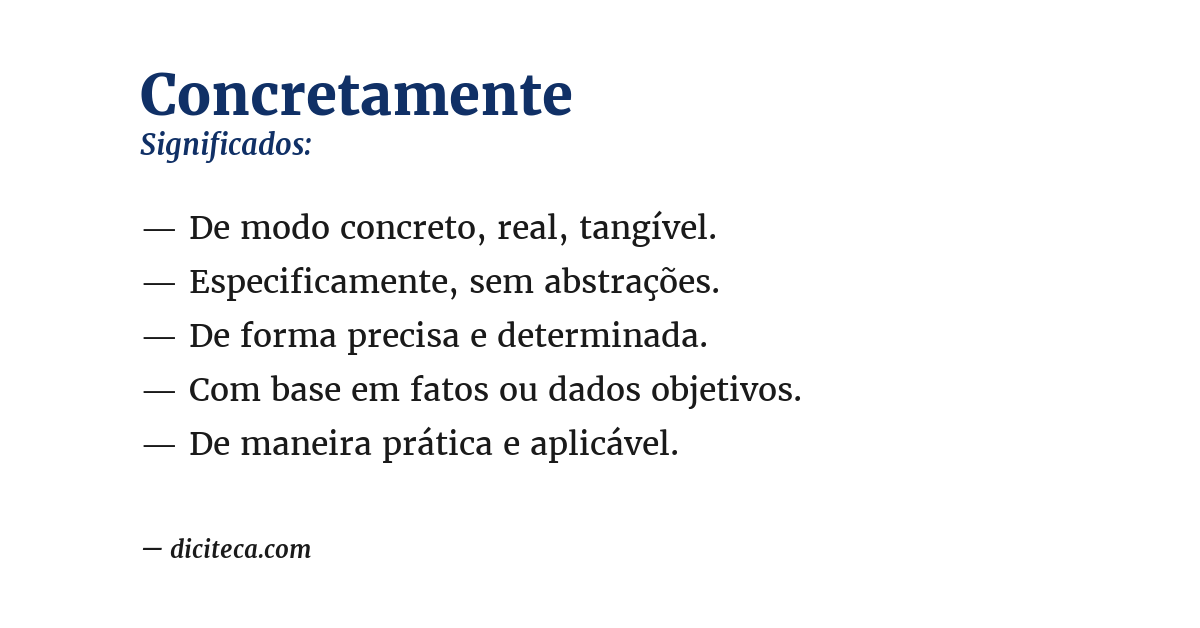 Significado de concretamente