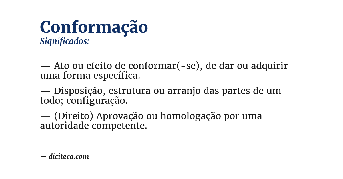 Significado de conformação