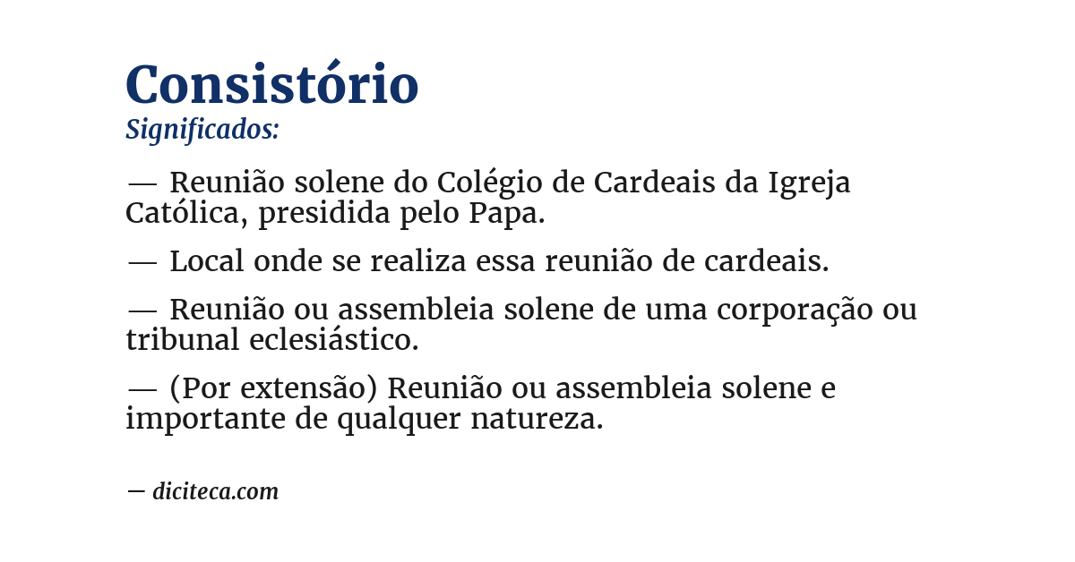 Significado de consistório