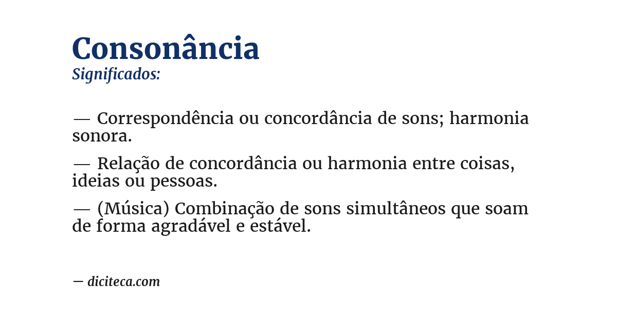 Significado de consonância