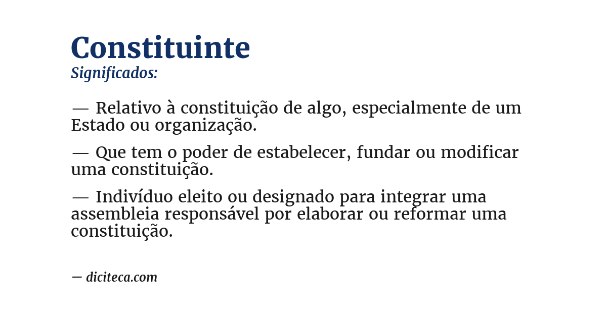 Significado de constituinte