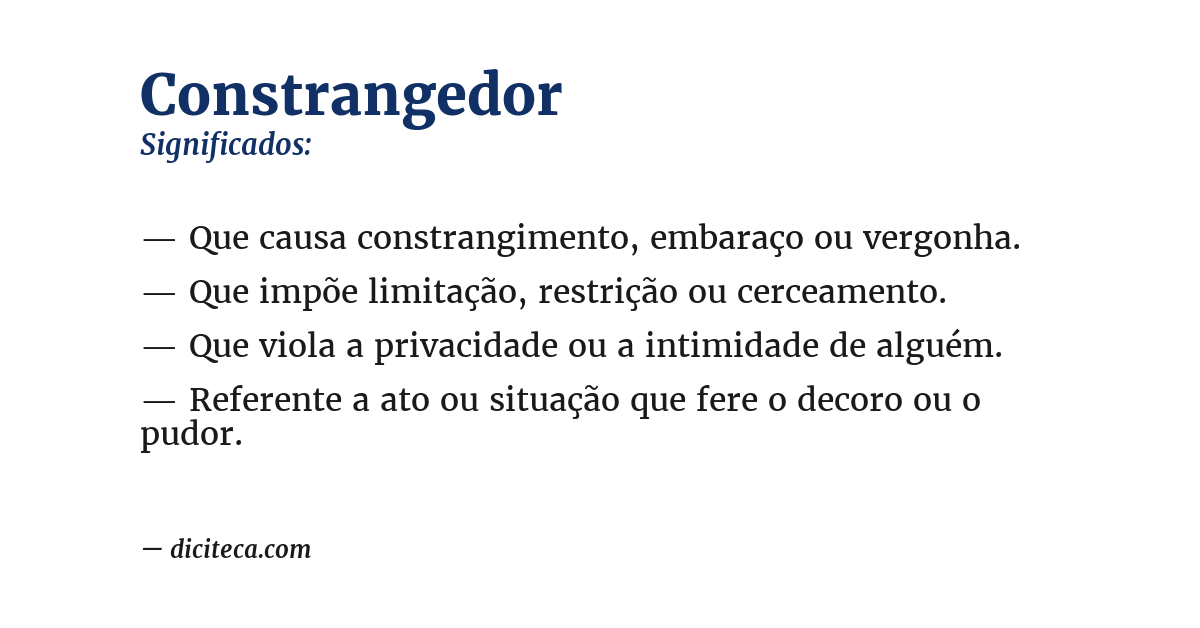 Significado de constrangedor