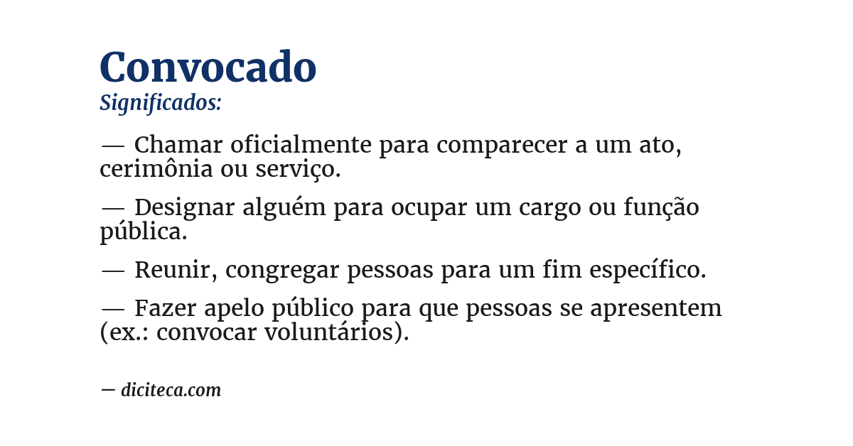 Significado de convocado