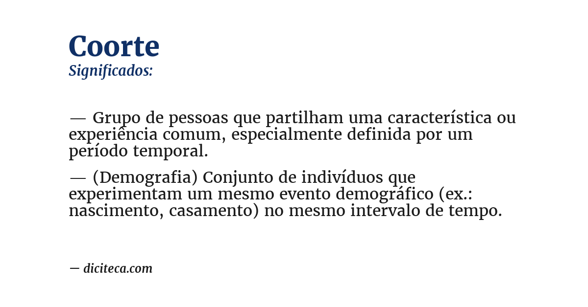Significado de coorte