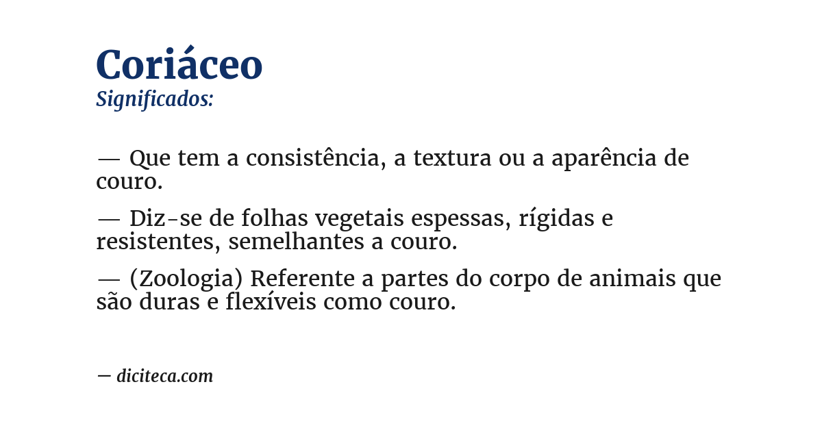 Significado de coriáceo