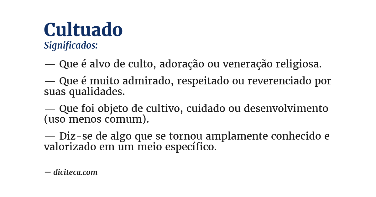 Significado de cultuado