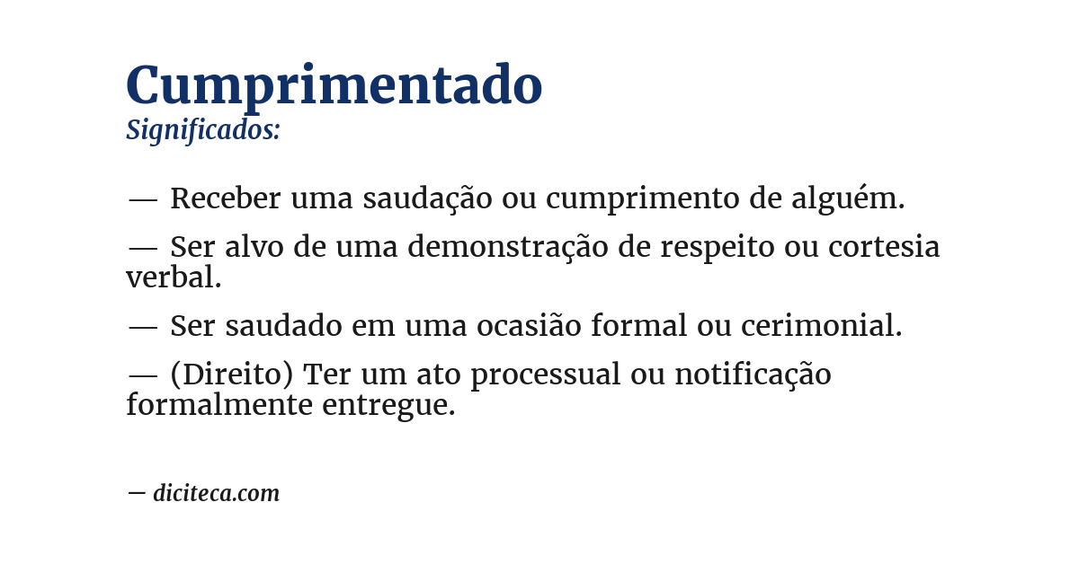 Significado de cumprimentado