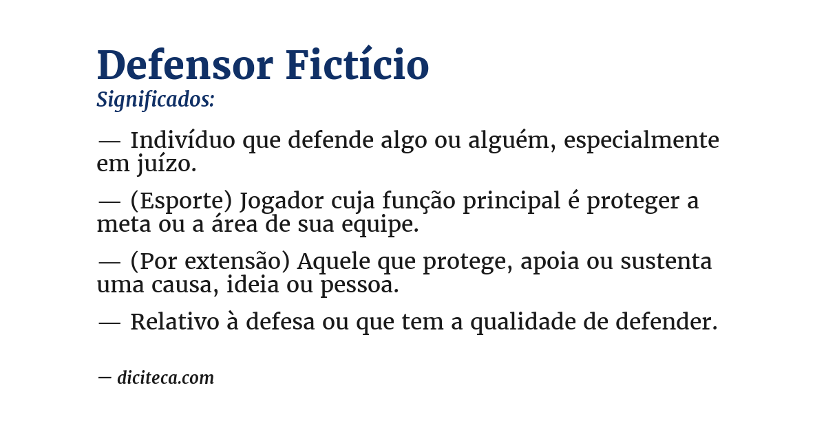 Significado de defensor fictício