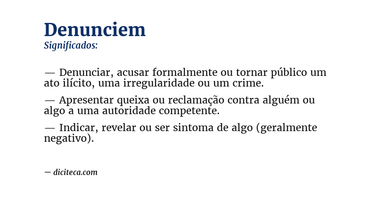 Significado de denunciem