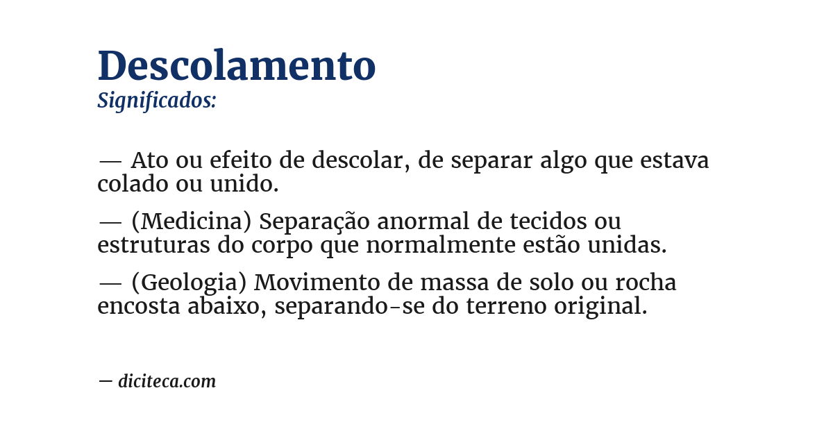 Significado de descolamento