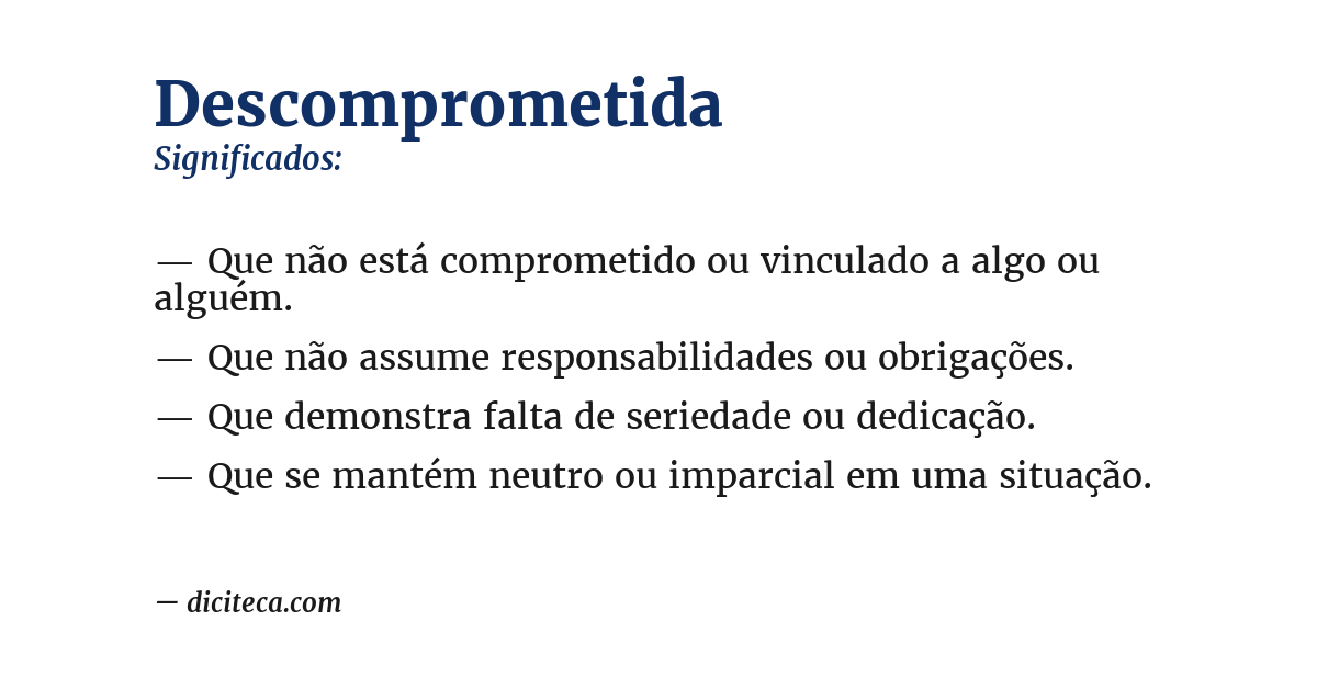 Significado de descomprometida