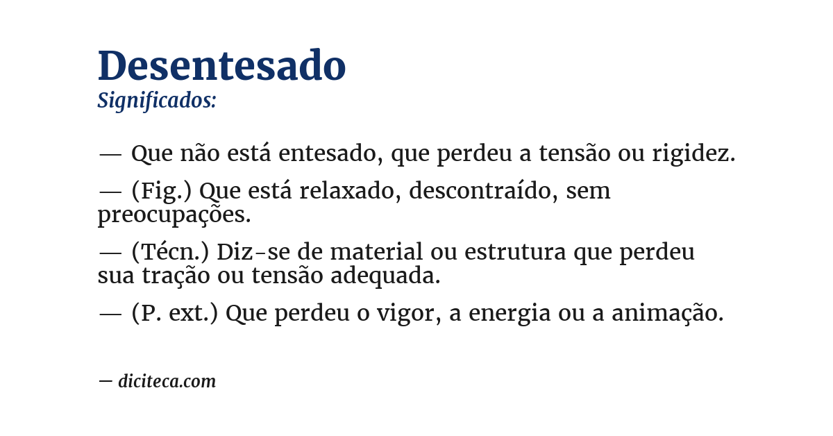 Significado de desentesado