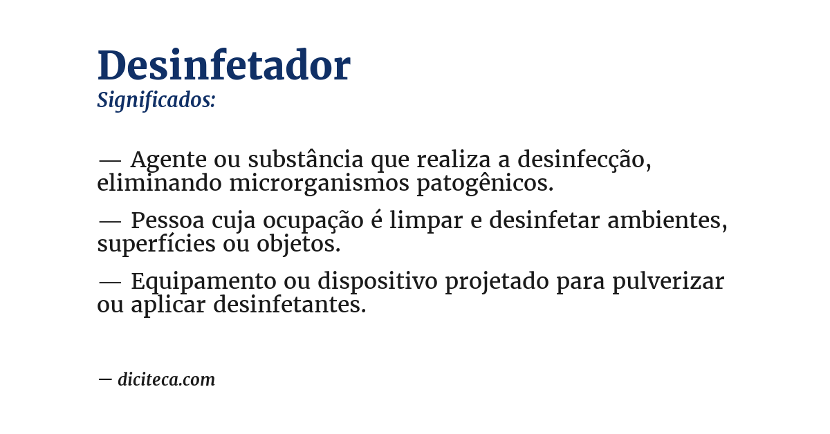 Significado de desinfetador